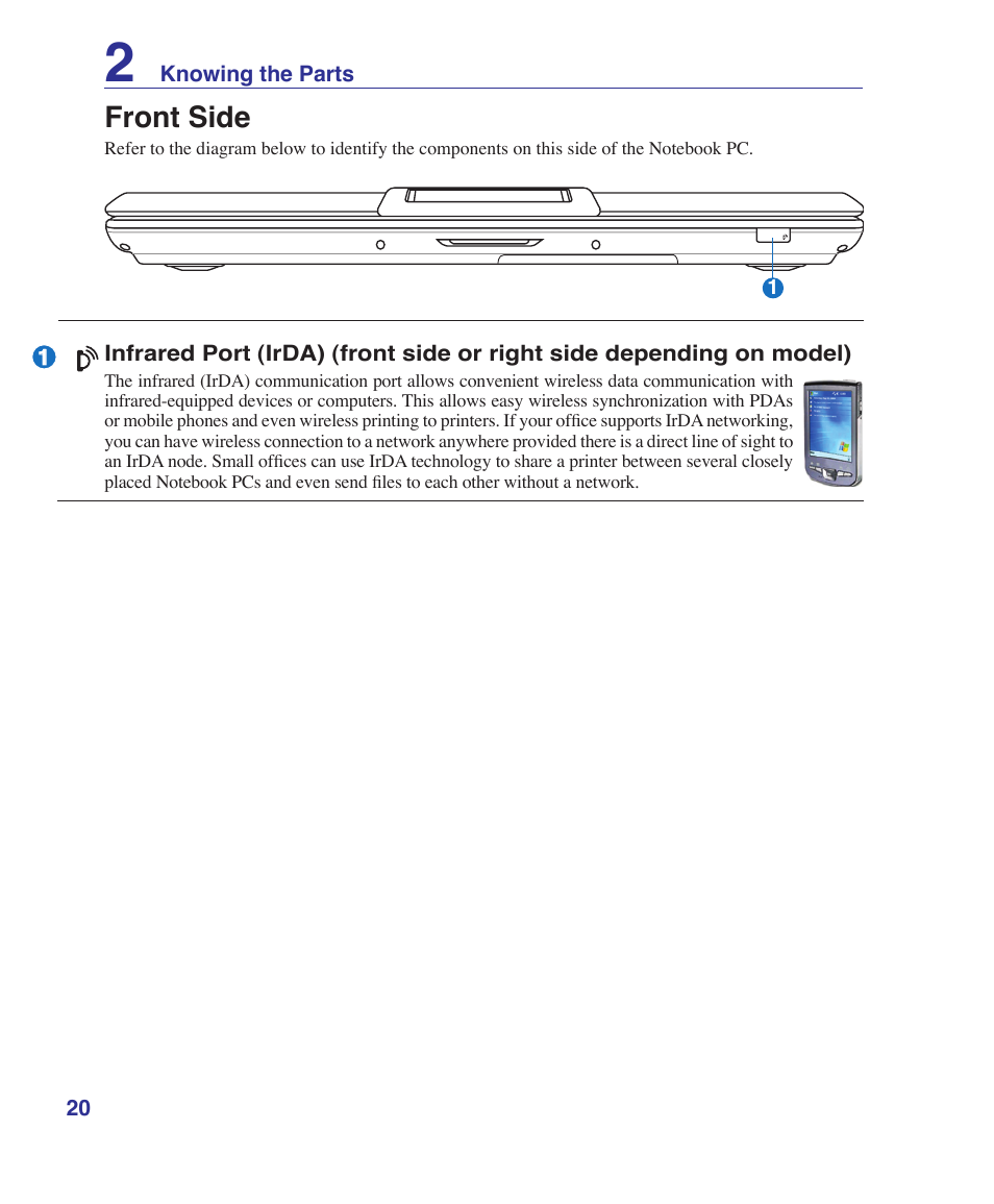 Front side | Asus VX2S User Manual | Page 20 / 97