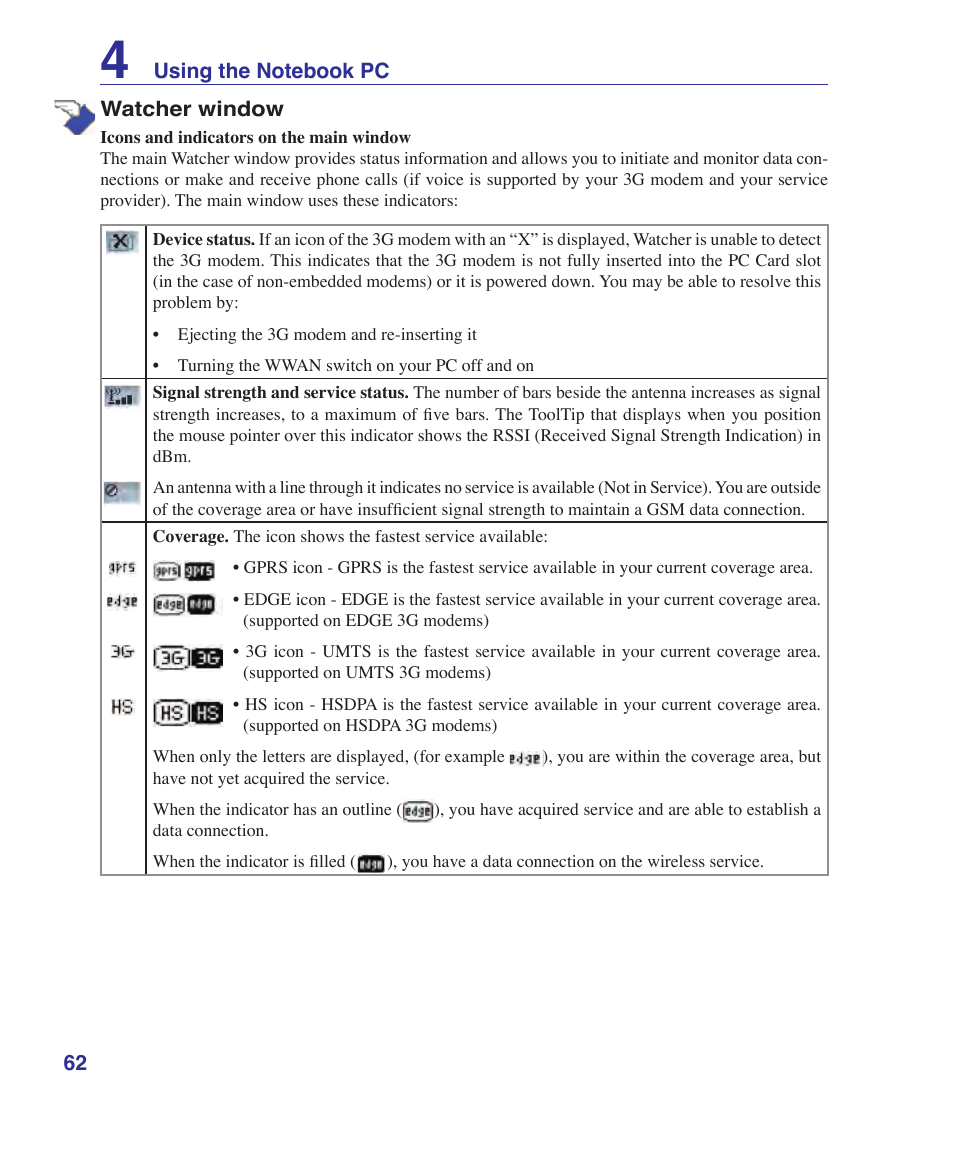 Asus VX2S User Manual | Page 62 / 97