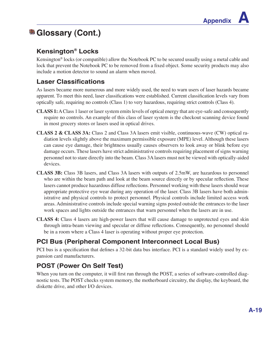 Glossary (cont.) | Asus VX2S User Manual | Page 83 / 97