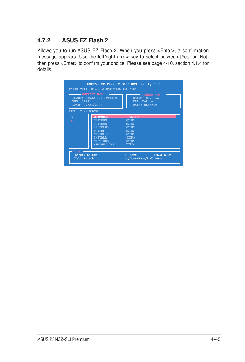 2 asus ez flash 2, Asus ez flash 2 -45 | Asus P5N32-SLI Premium User Manual | Page 113 / 114