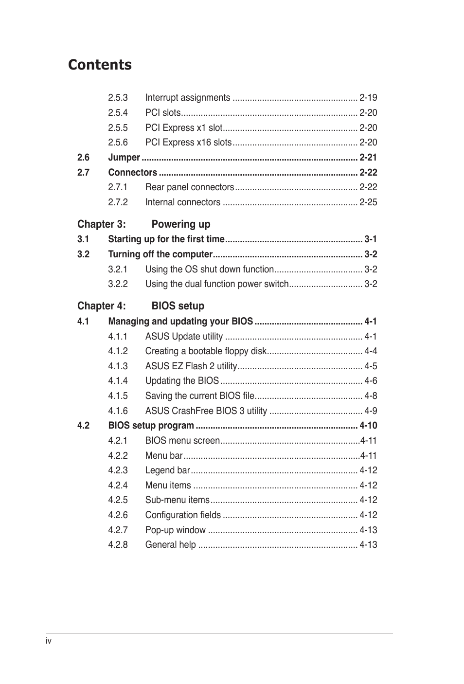 Asus P5N32-SLI Premium User Manual | Page 4 / 114