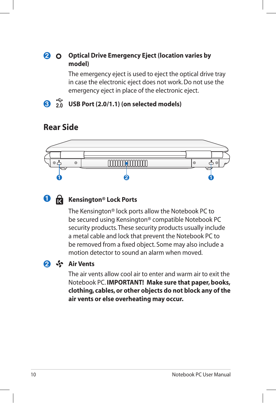 Rear side | Asus X8DIJ User Manual | Page 10 / 24