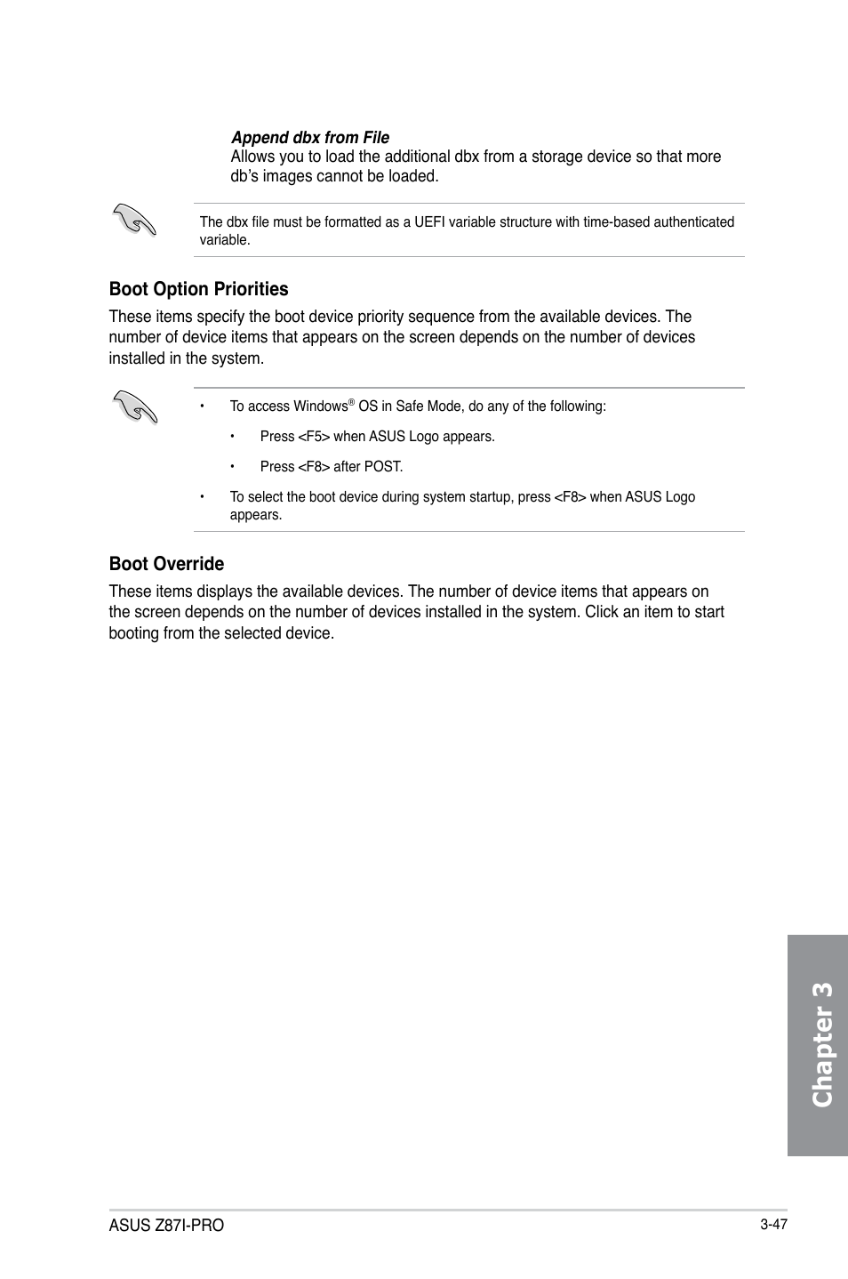 Chapter 3 | Asus Z87I-PRO User Manual | Page 107 / 146