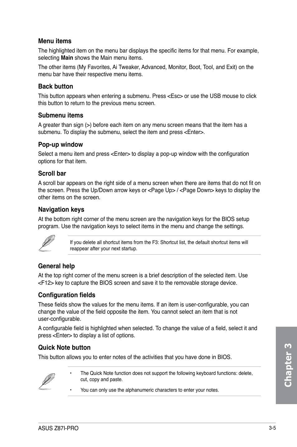 Chapter 3 | Asus Z87I-PRO User Manual | Page 65 / 146