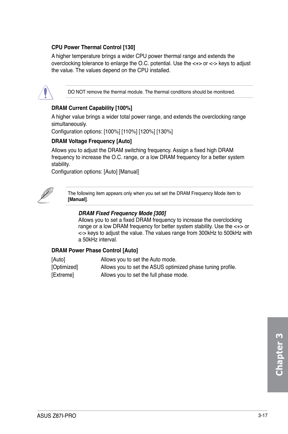 Chapter 3 | Asus Z87I-PRO User Manual | Page 77 / 146