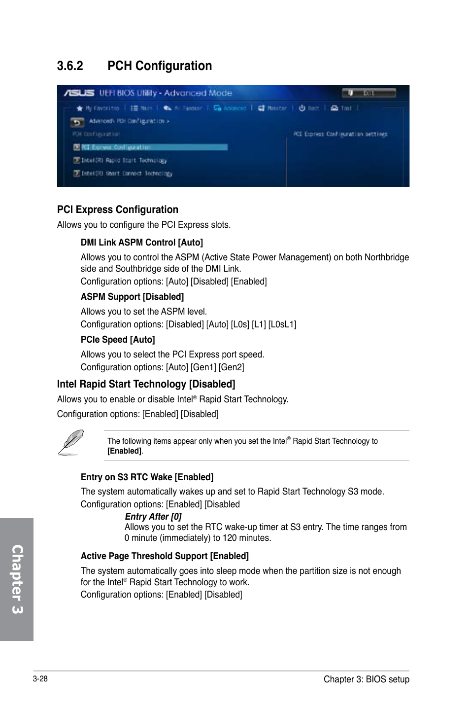 2 pch configuration, Pch configuration -28, Chapter 3 | Asus Z87I-PRO User Manual | Page 88 / 146