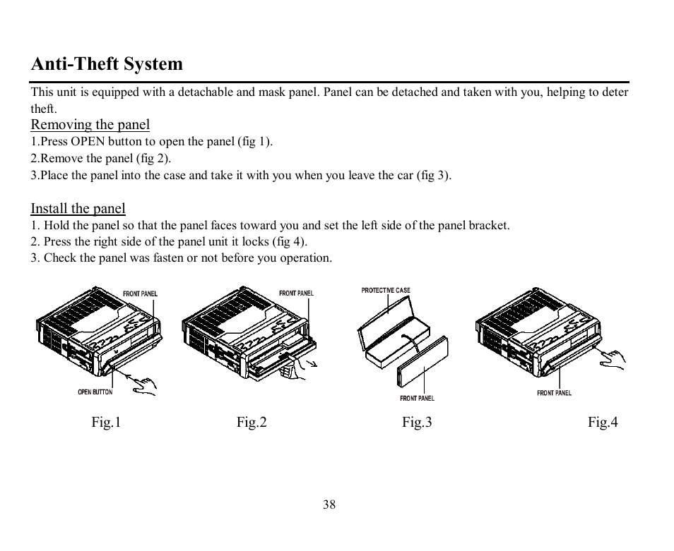 Anti-theft system | Hyundai H-CMD7070 User Manual | Page 38 / 85