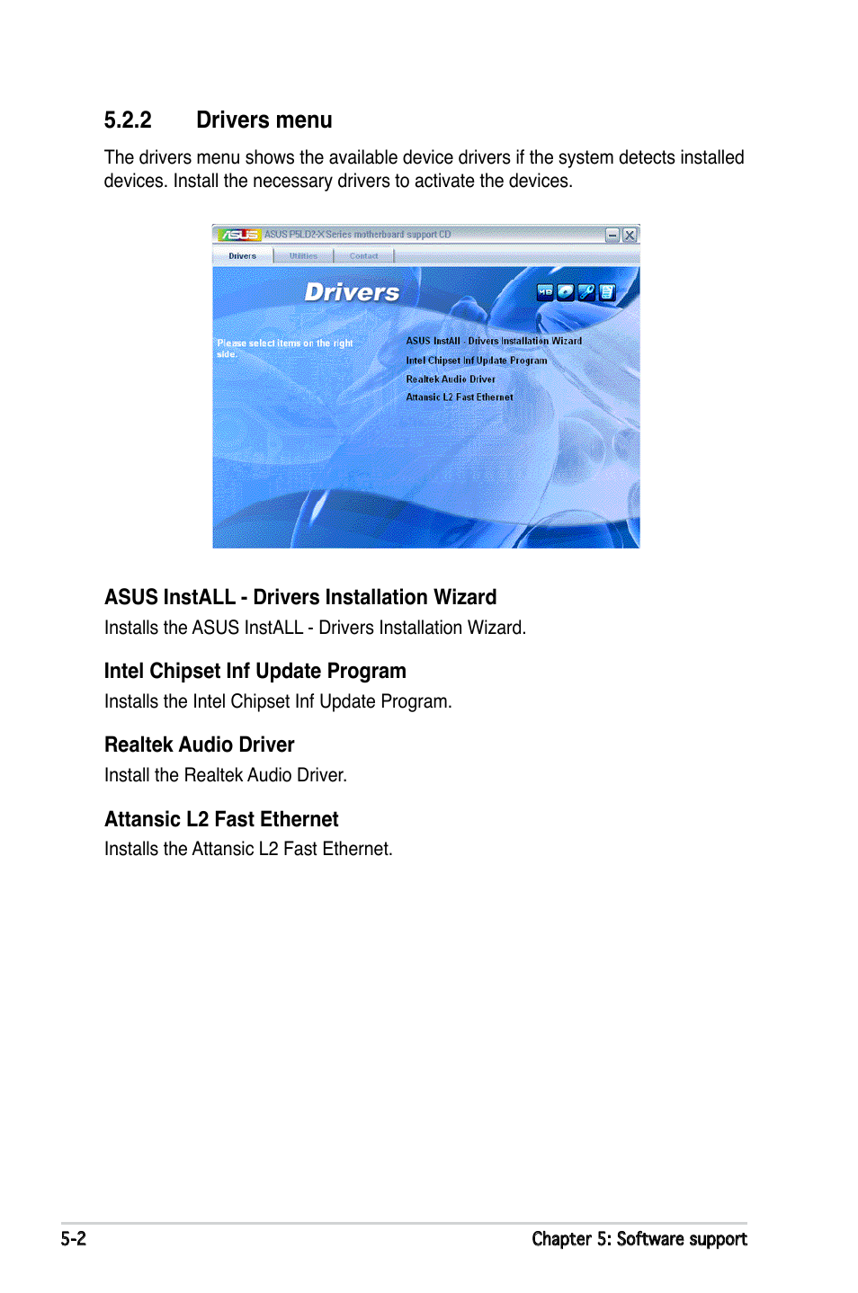 Drivers.menu | Asus P5LD2-X/1333 User Manual | Page 100 / 110