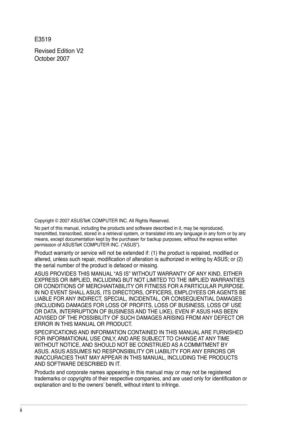 Asus P5LD2-X/1333 User Manual | Page 2 / 110