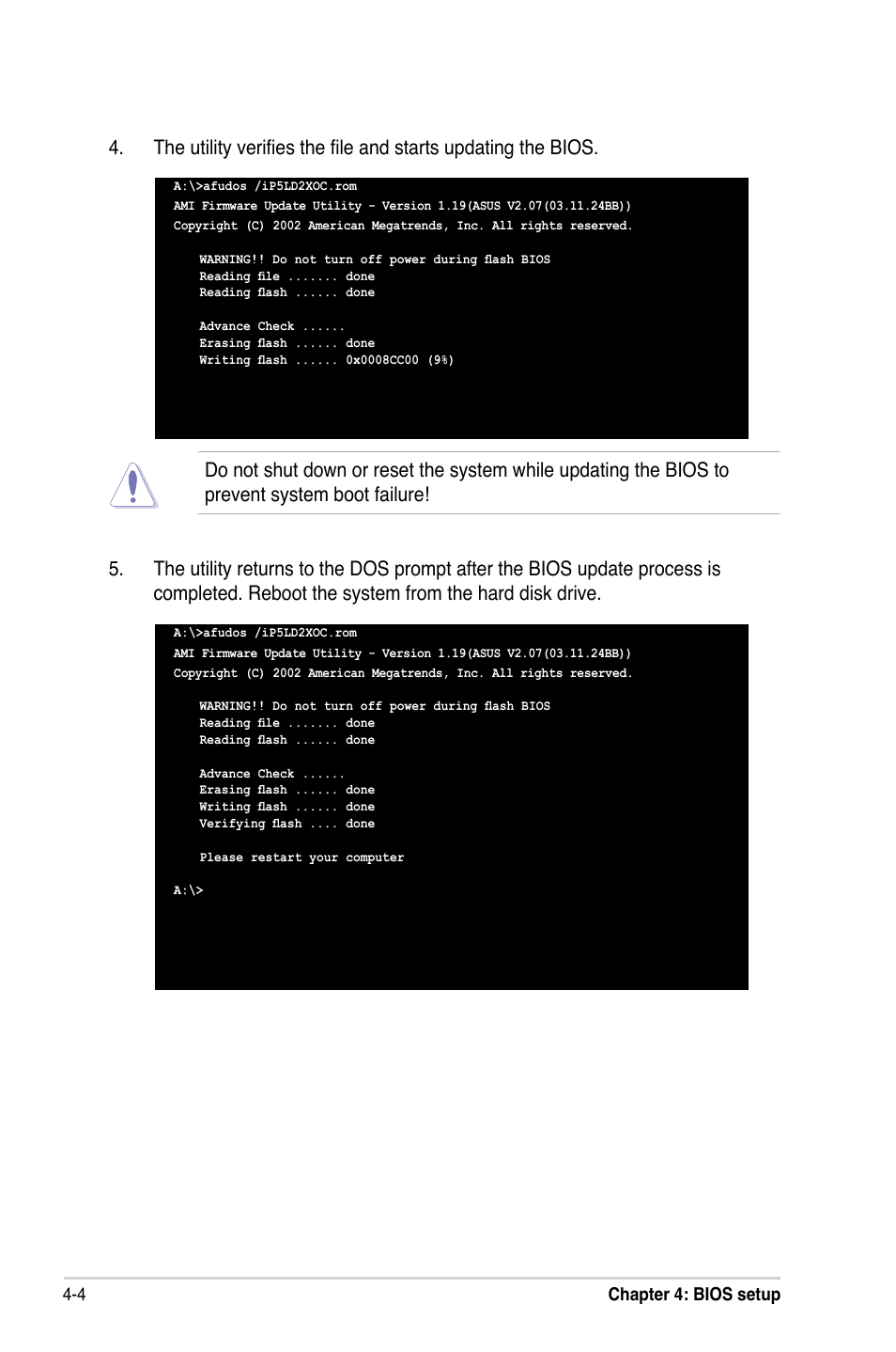 4 chapter.4:.bios.setup | Asus P5LD2-X/1333 User Manual | Page 62 / 110