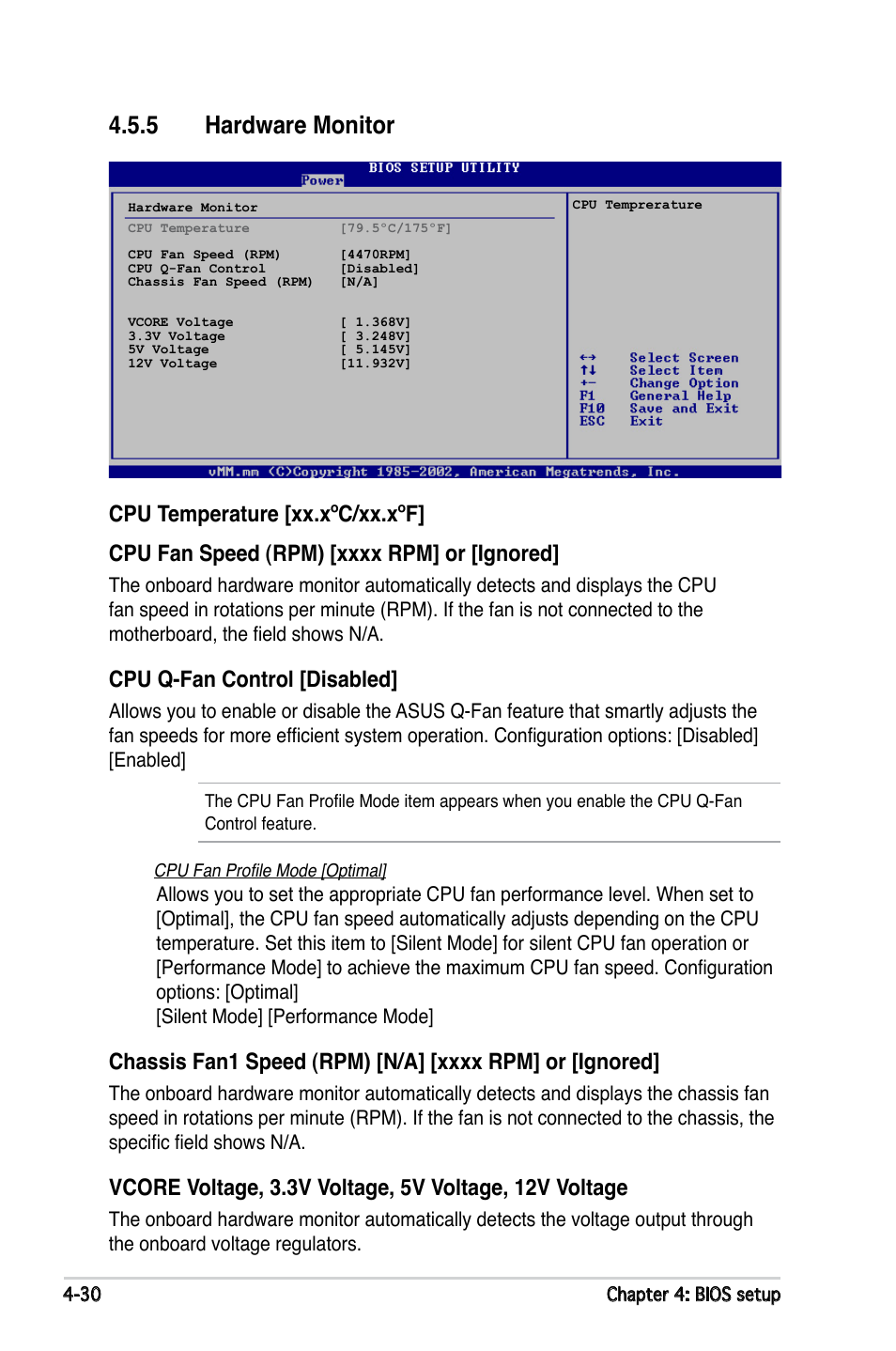 Hardware.monitor, Cpu.q-fan.control.[disabled | Asus P5LD2-X/1333 User Manual | Page 88 / 110