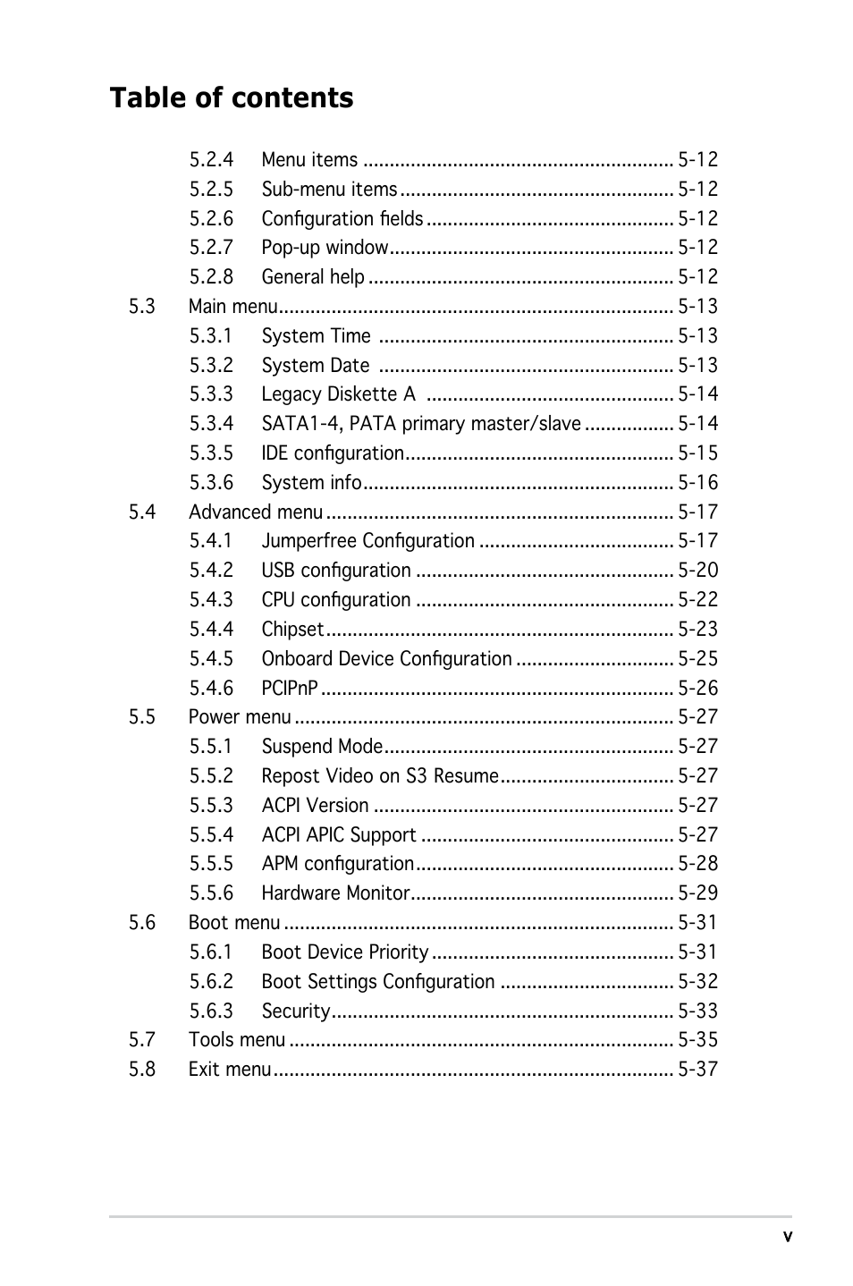 Asus V3-P5G33 User Manual | Page 5 / 106