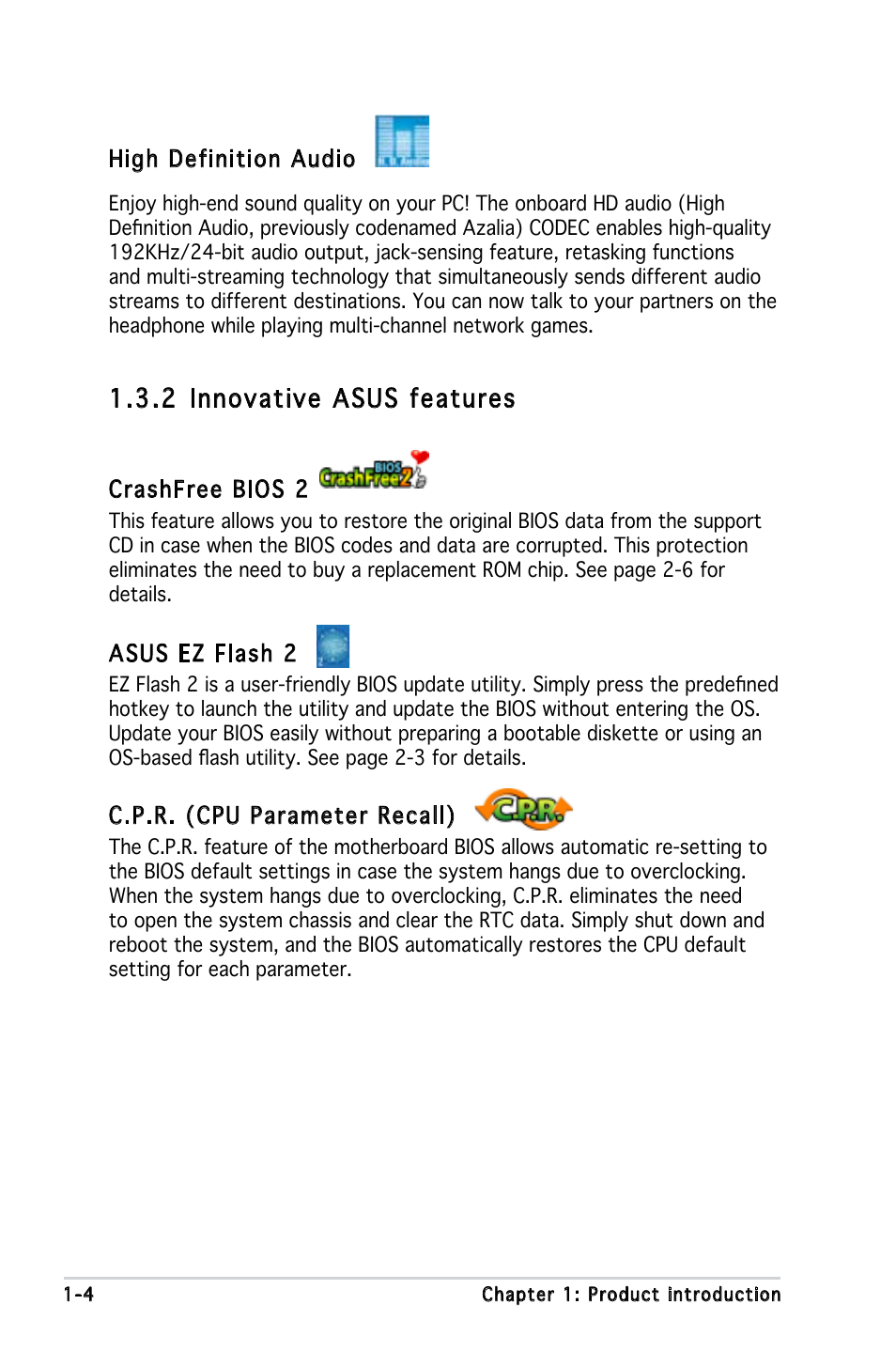 2 innovative asus features | Asus P5L-VM 1394 User Manual | Page 16 / 96