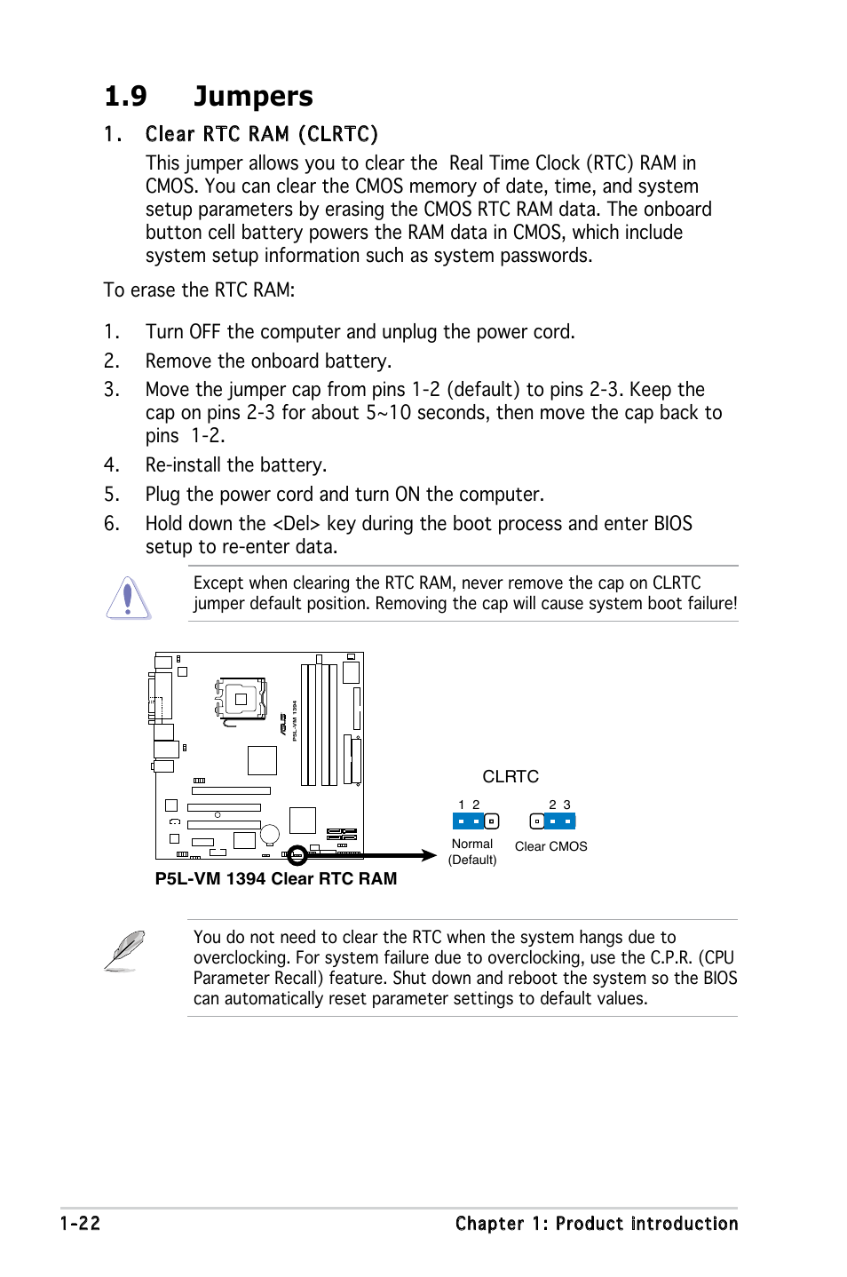 9 jumpers | Asus P5L-VM 1394 User Manual | Page 34 / 96