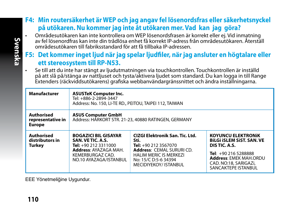 Sv ensk a | Asus RP-N53 User Manual | Page 110 / 119