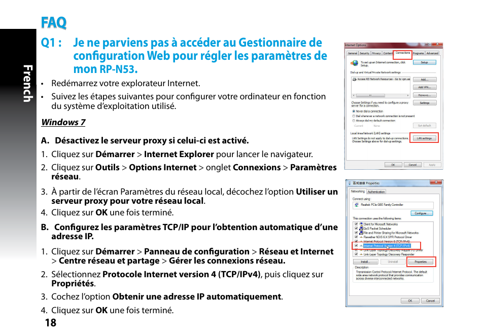 French | Asus RP-N53 User Manual | Page 18 / 119