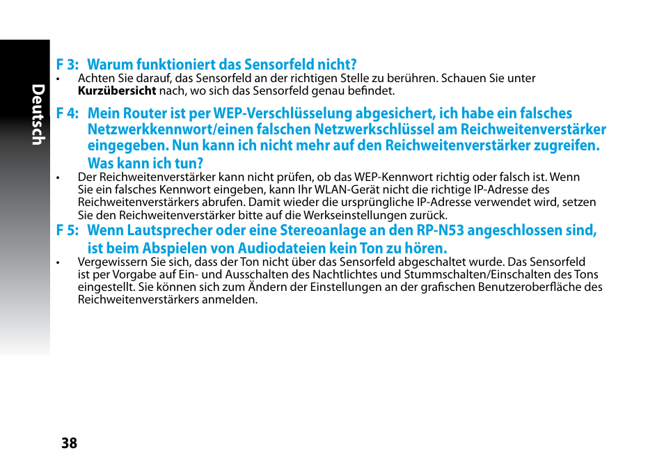 Deutsch | Asus RP-N53 User Manual | Page 38 / 119