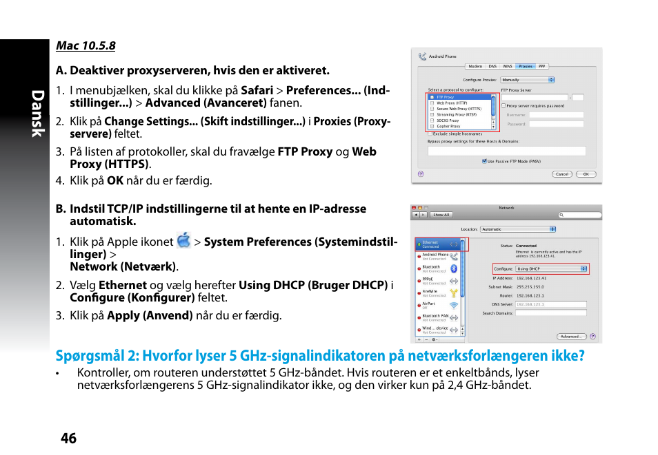 Dansk | Asus RP-N53 User Manual | Page 46 / 119