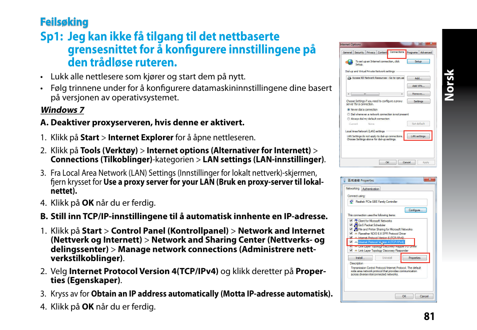 Norsk | Asus RP-N53 User Manual | Page 81 / 119