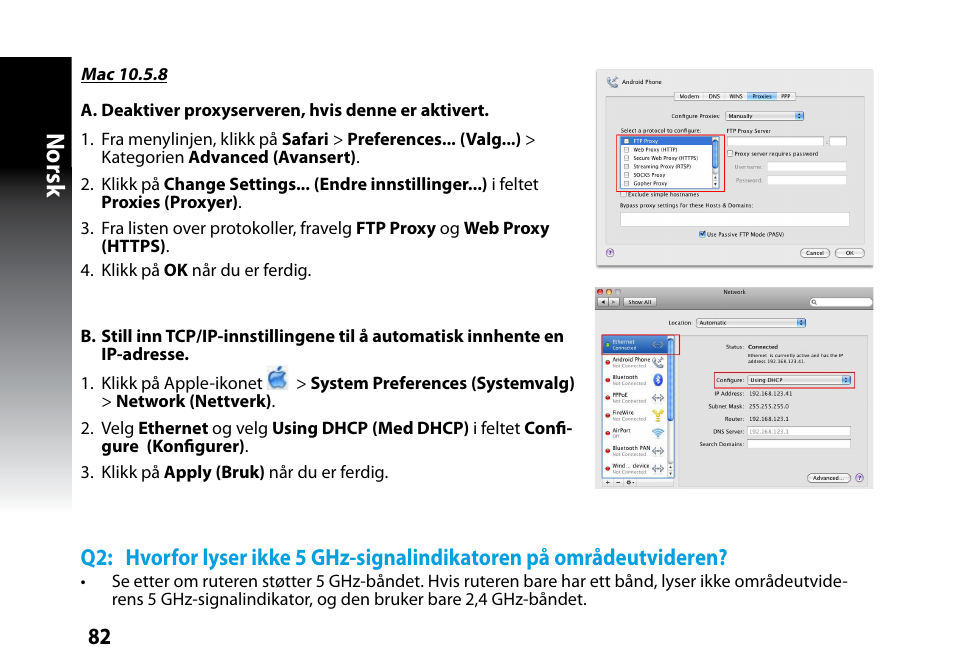 Norsk | Asus RP-N53 User Manual | Page 82 / 119