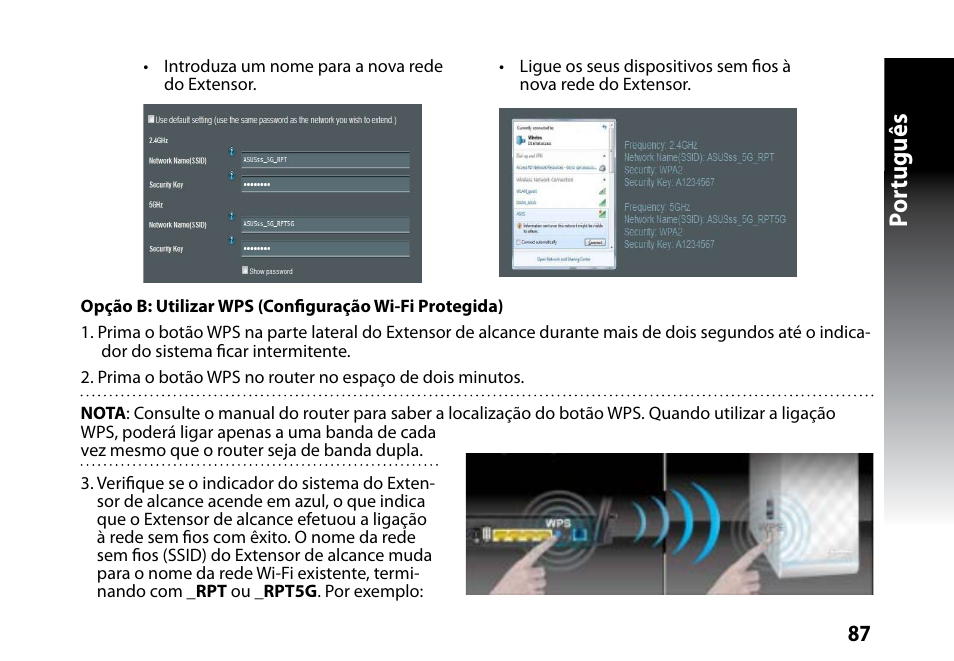 Por tuguês | Asus RP-N53 User Manual | Page 87 / 119