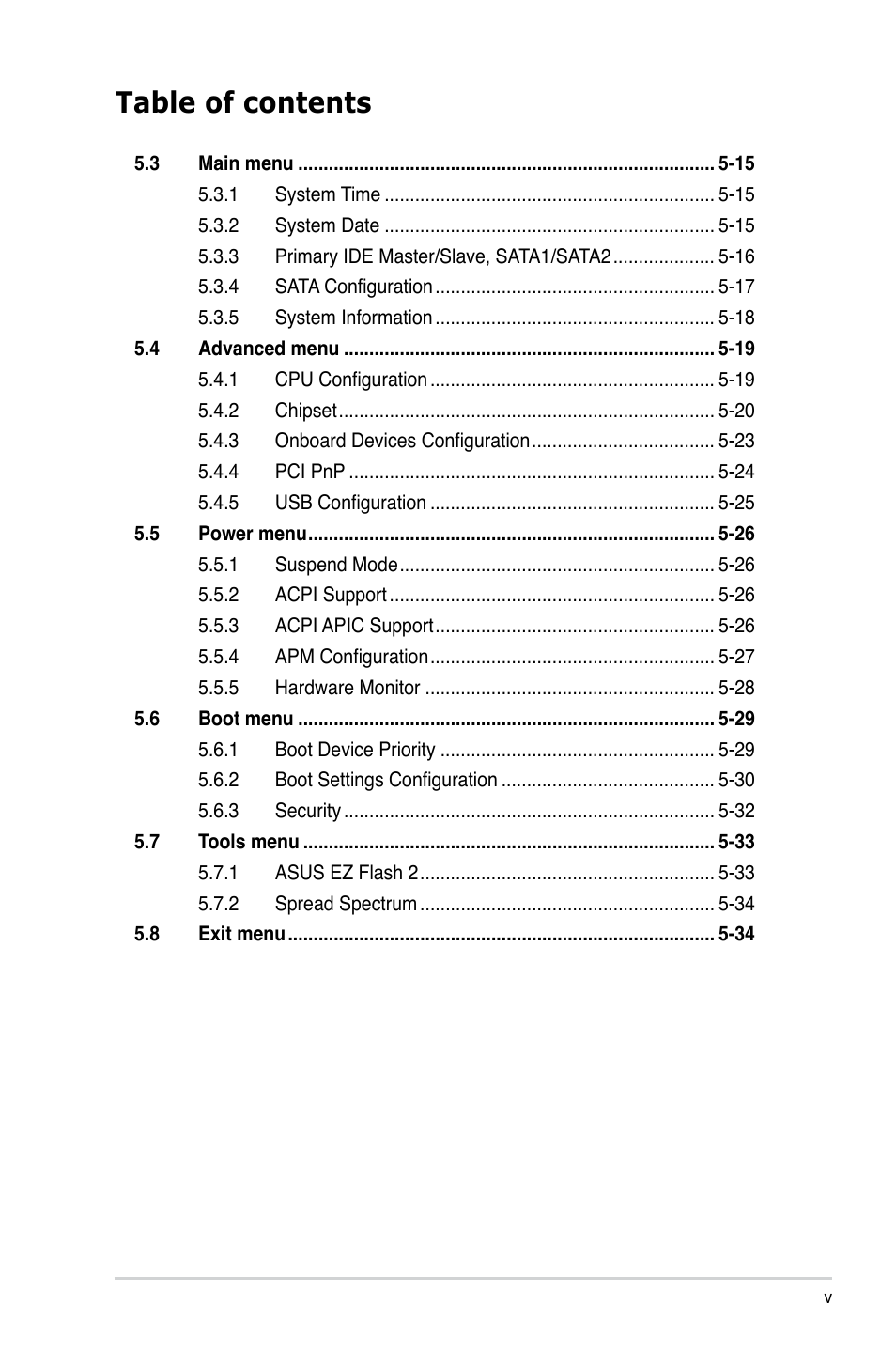 Asus P2-M2A690G User Manual | Page 5 / 94