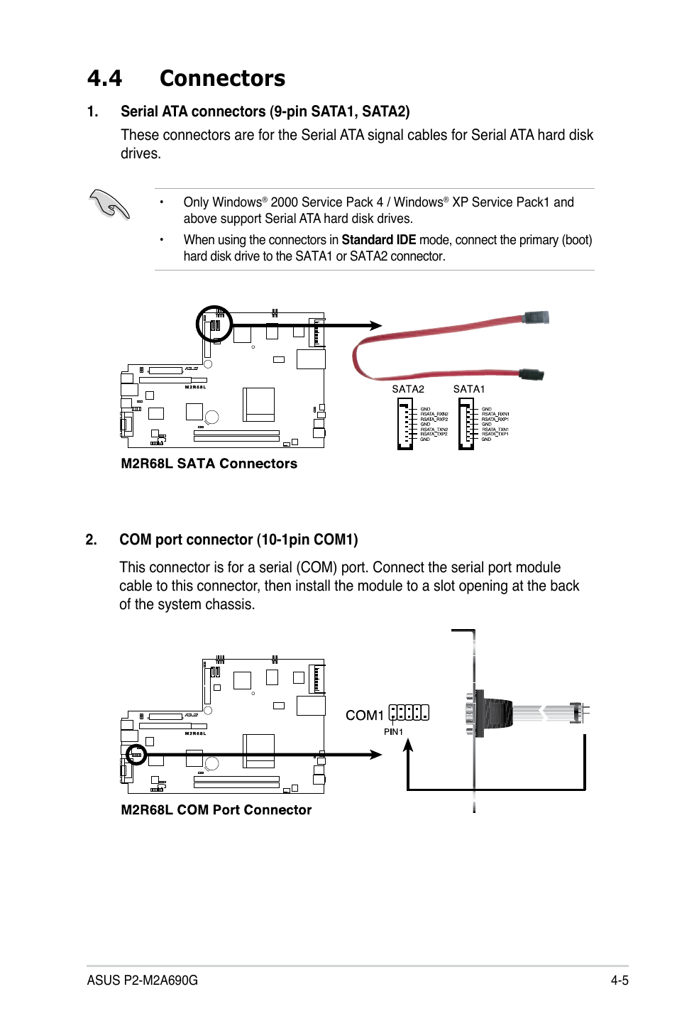 4 connectors | Asus P2-M2A690G User Manual | Page 53 / 94