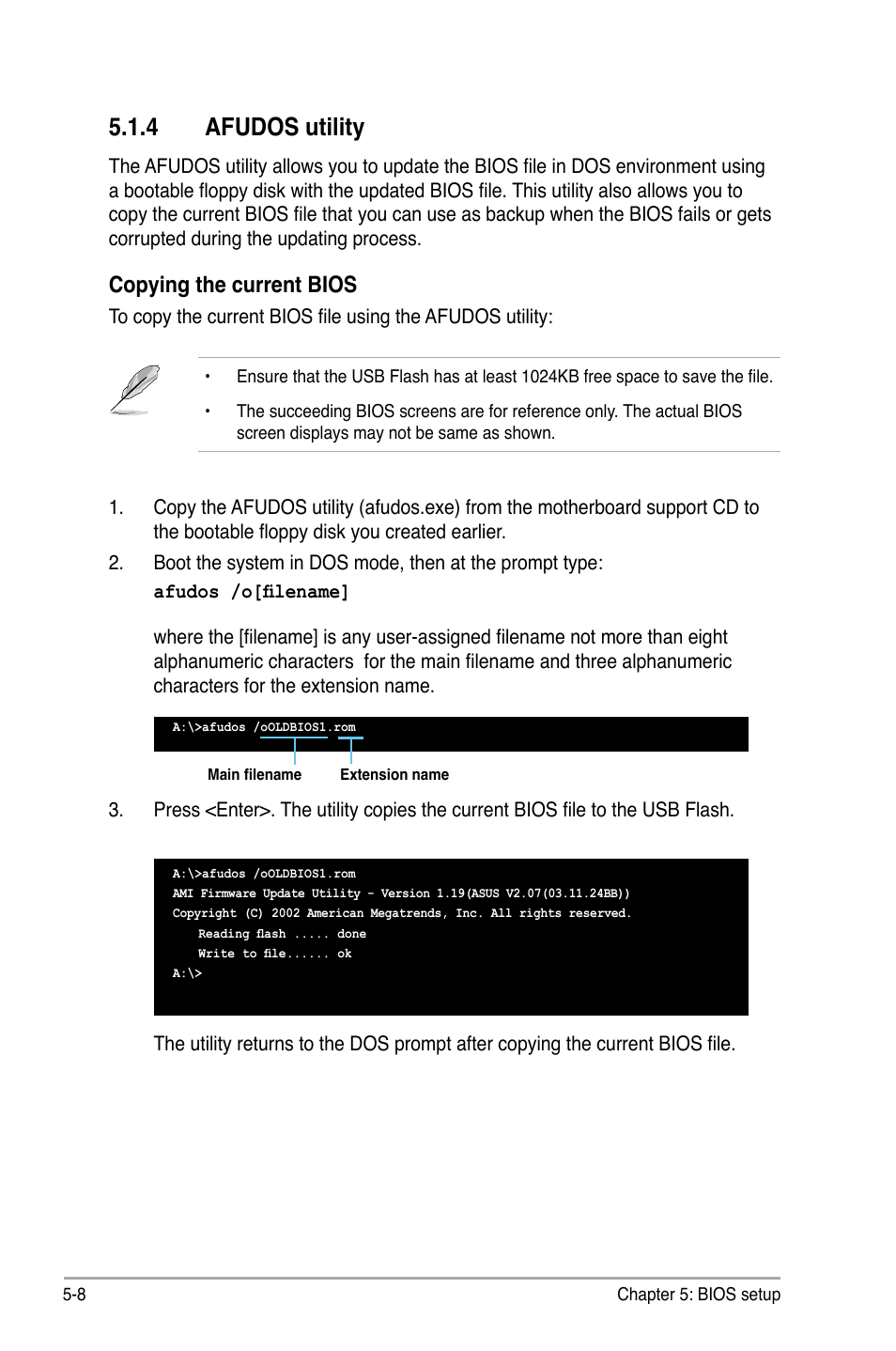 4 afudos utility, Copying the current bios | Asus P2-M2A690G User Manual | Page 66 / 94