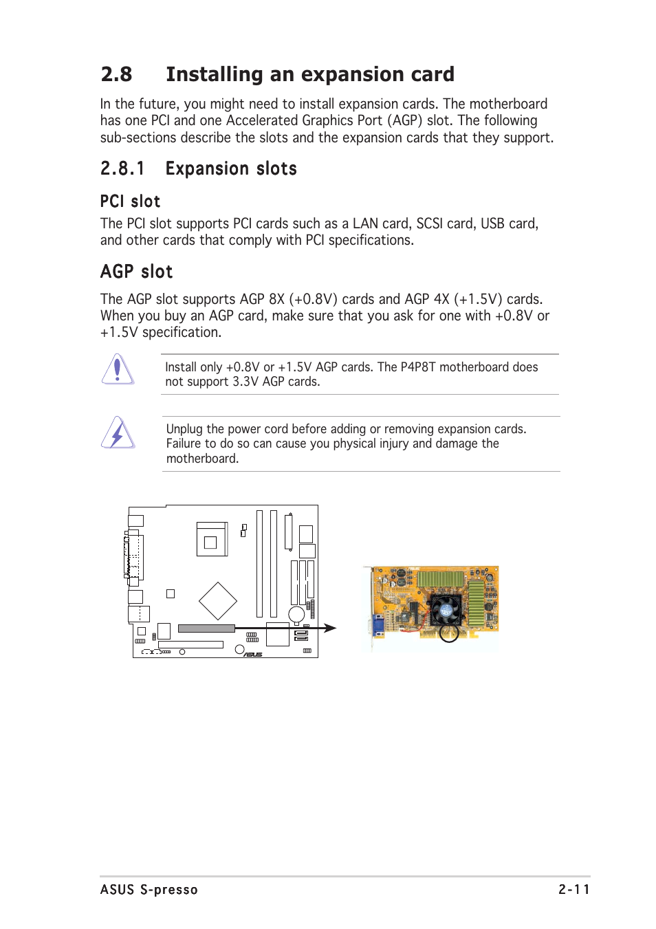 8 installing an expansion card | Asus S-presso User Manual | Page 31 / 106