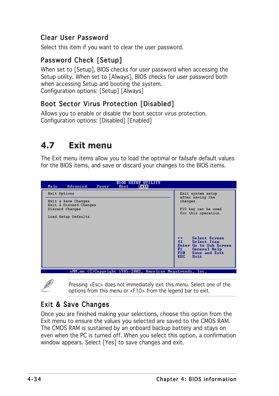 7 exit menu | Asus S-presso User Manual | Page 88 / 106