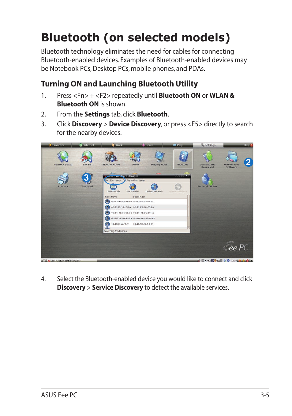 Bluetooth (on selected models), Bluetooth (on selected models) -5 | Asus Eee PC 1101HA User Manual | Page 41 / 82