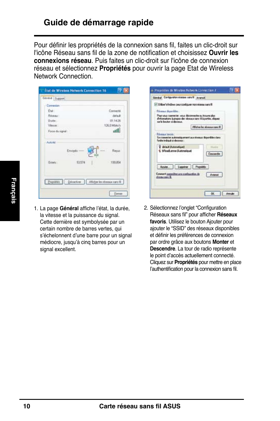 Guide de démarrage rapide | Asus WL-160N User Manual | Page 12 / 85