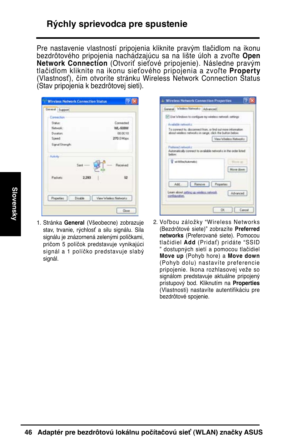 Rýchly sprievodca pre spustenie | Asus WL-160N User Manual | Page 48 / 85