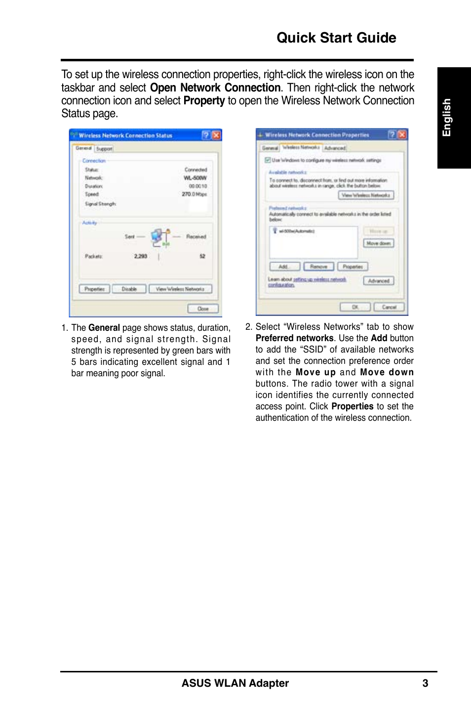 Quick start guide | Asus WL-160N User Manual | Page 5 / 85