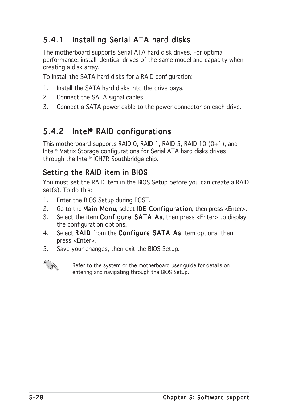 2 intel intel intel intel intel, Raid configurations | Asus P5W64 WS Professional User Manual | Page 134 / 164