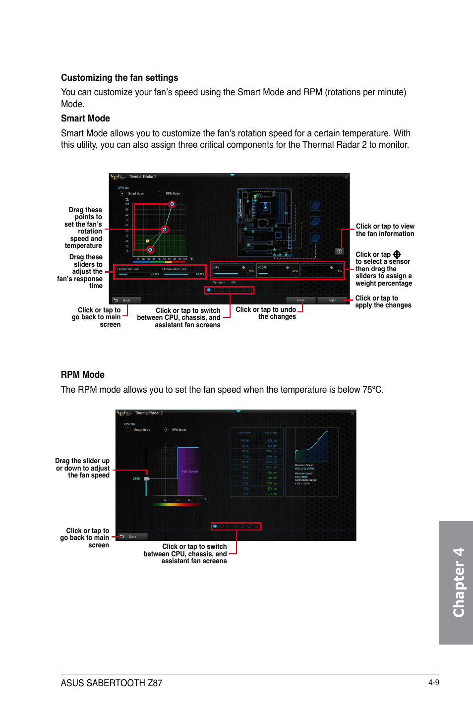 Chapter 4, Asus sabertooth z87 | Asus SABERTOOTH Z87 User Manual | Page 133 / 166