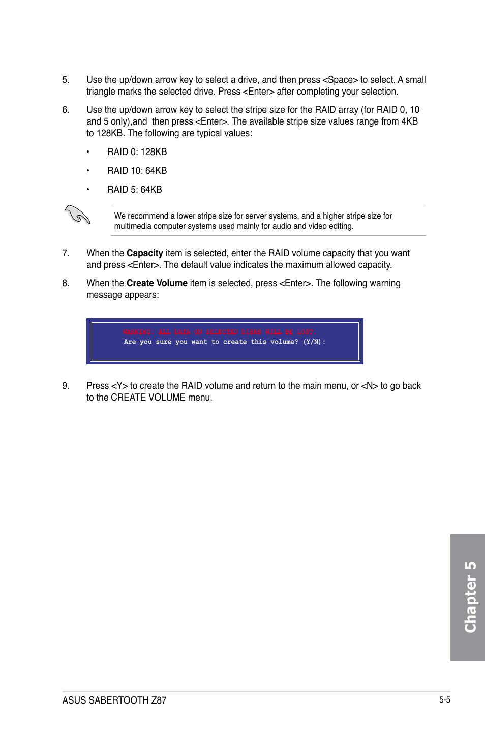 Chapter 5 | Asus SABERTOOTH Z87 User Manual | Page 157 / 166