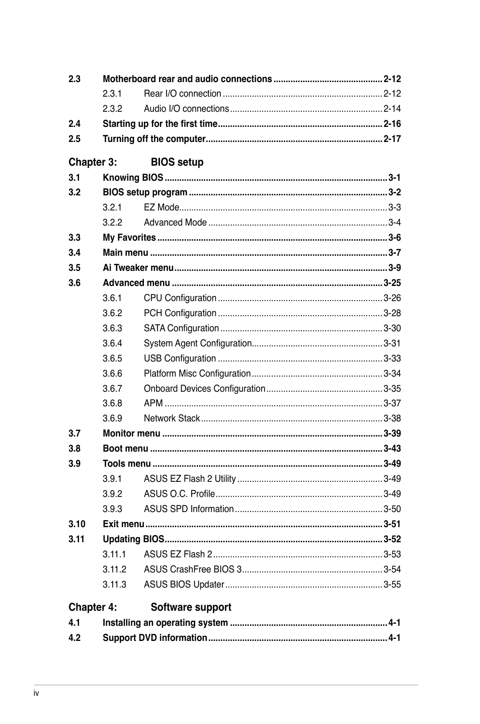 Asus SABERTOOTH Z87 User Manual | Page 4 / 166