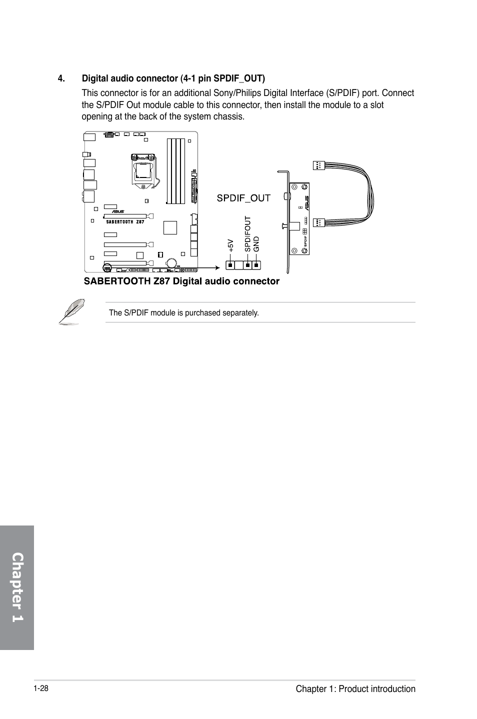 Chapter 1 | Asus SABERTOOTH Z87 User Manual | Page 42 / 166