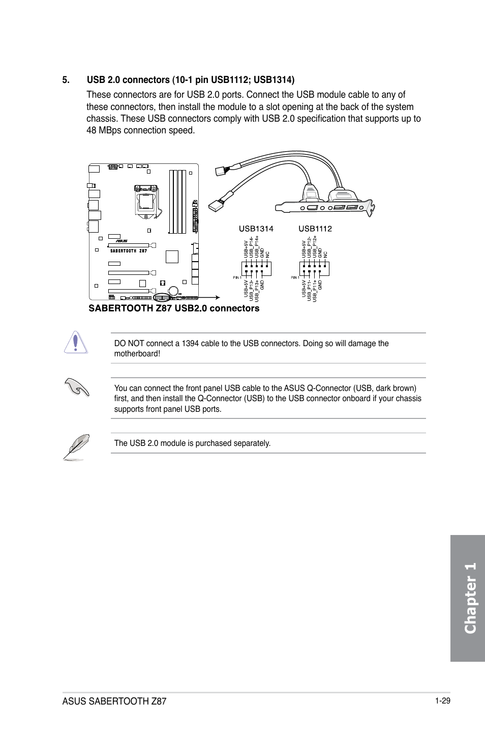 Chapter 1 | Asus SABERTOOTH Z87 User Manual | Page 43 / 166