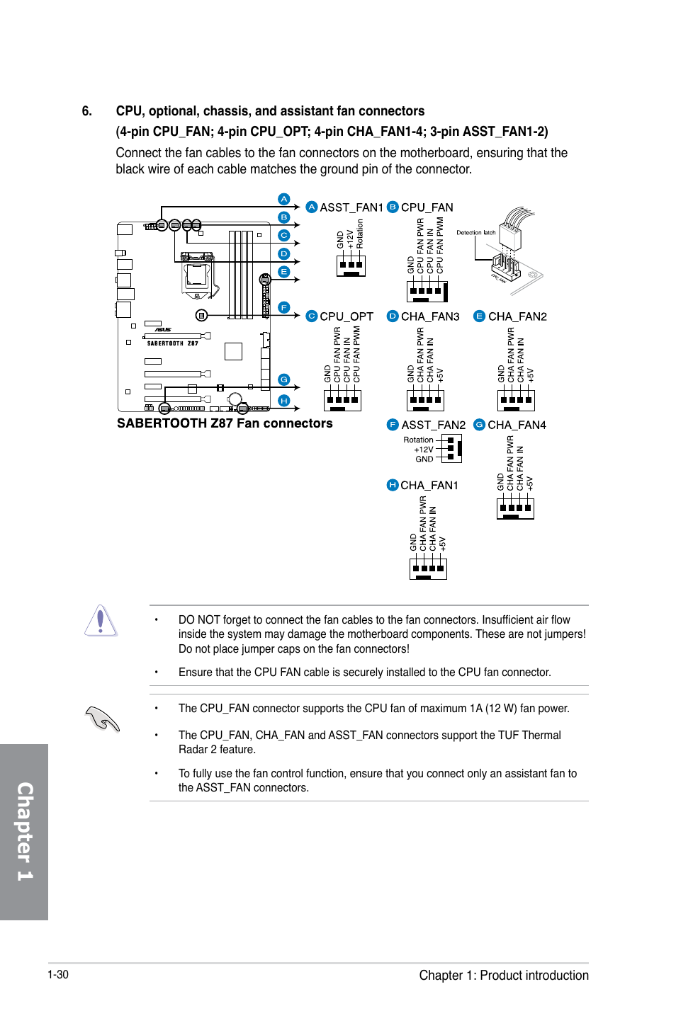 Chapter 1 | Asus SABERTOOTH Z87 User Manual | Page 44 / 166