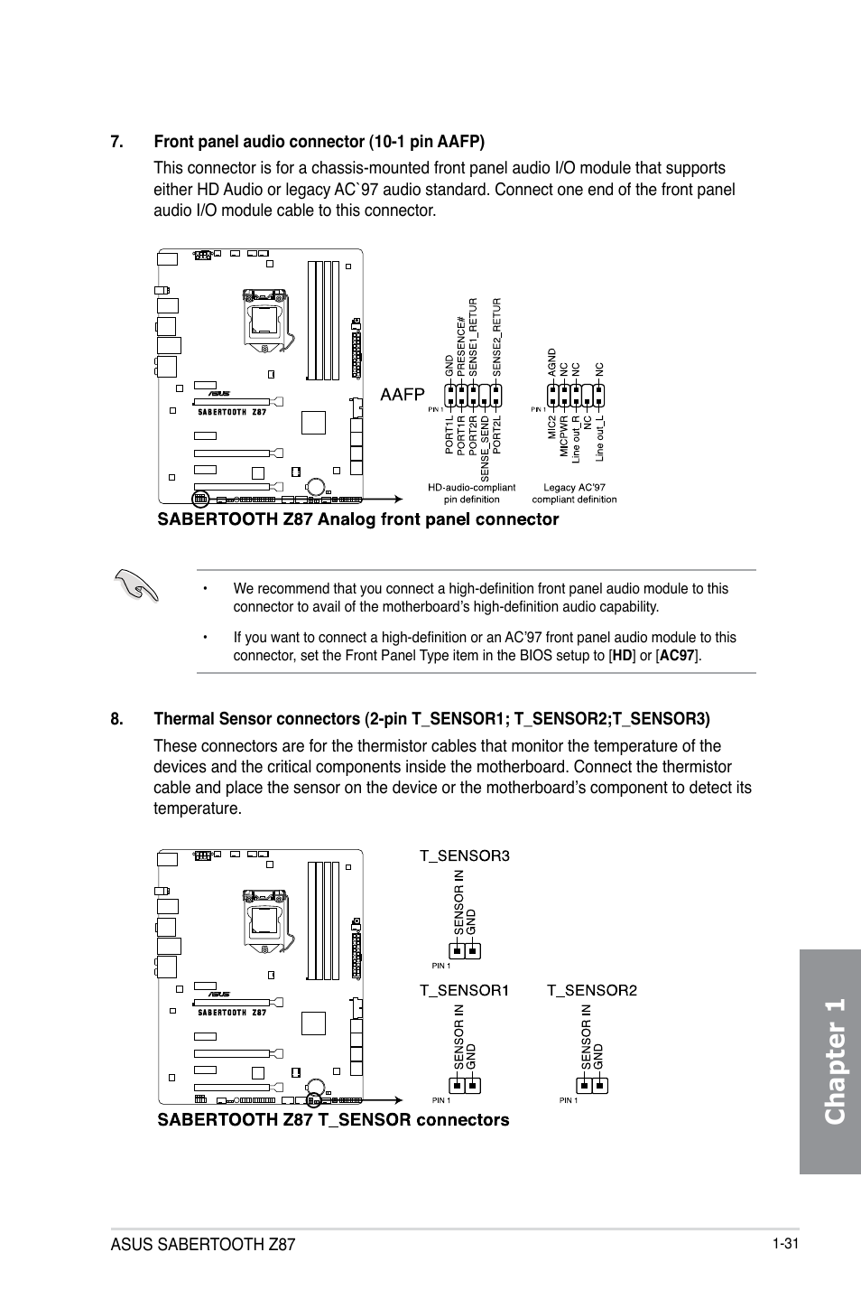 Chapter 1 | Asus SABERTOOTH Z87 User Manual | Page 45 / 166