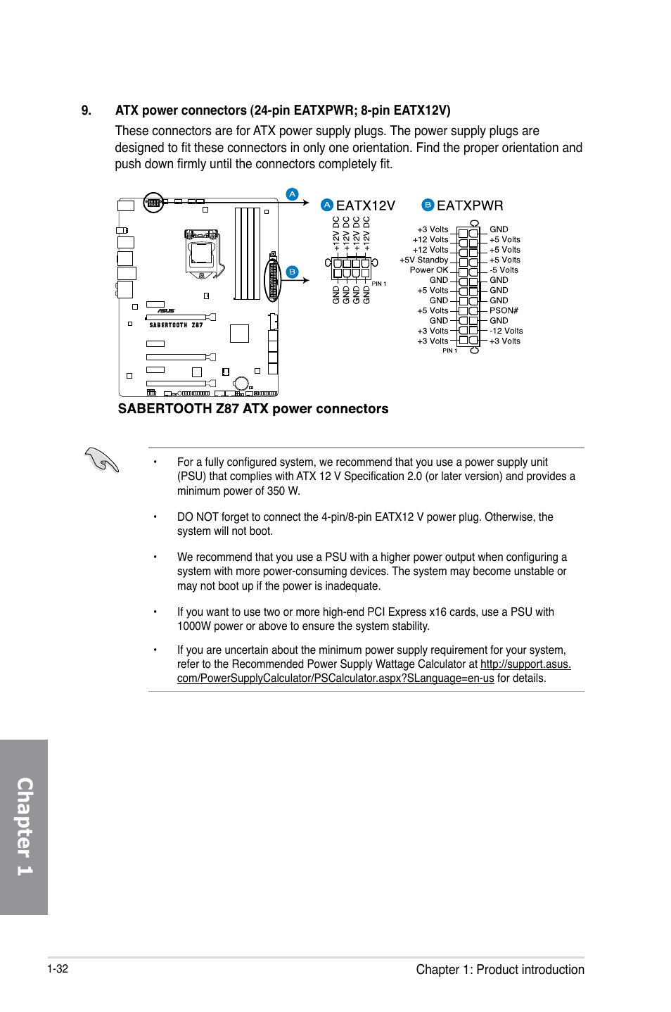 Chapter 1 | Asus SABERTOOTH Z87 User Manual | Page 46 / 166