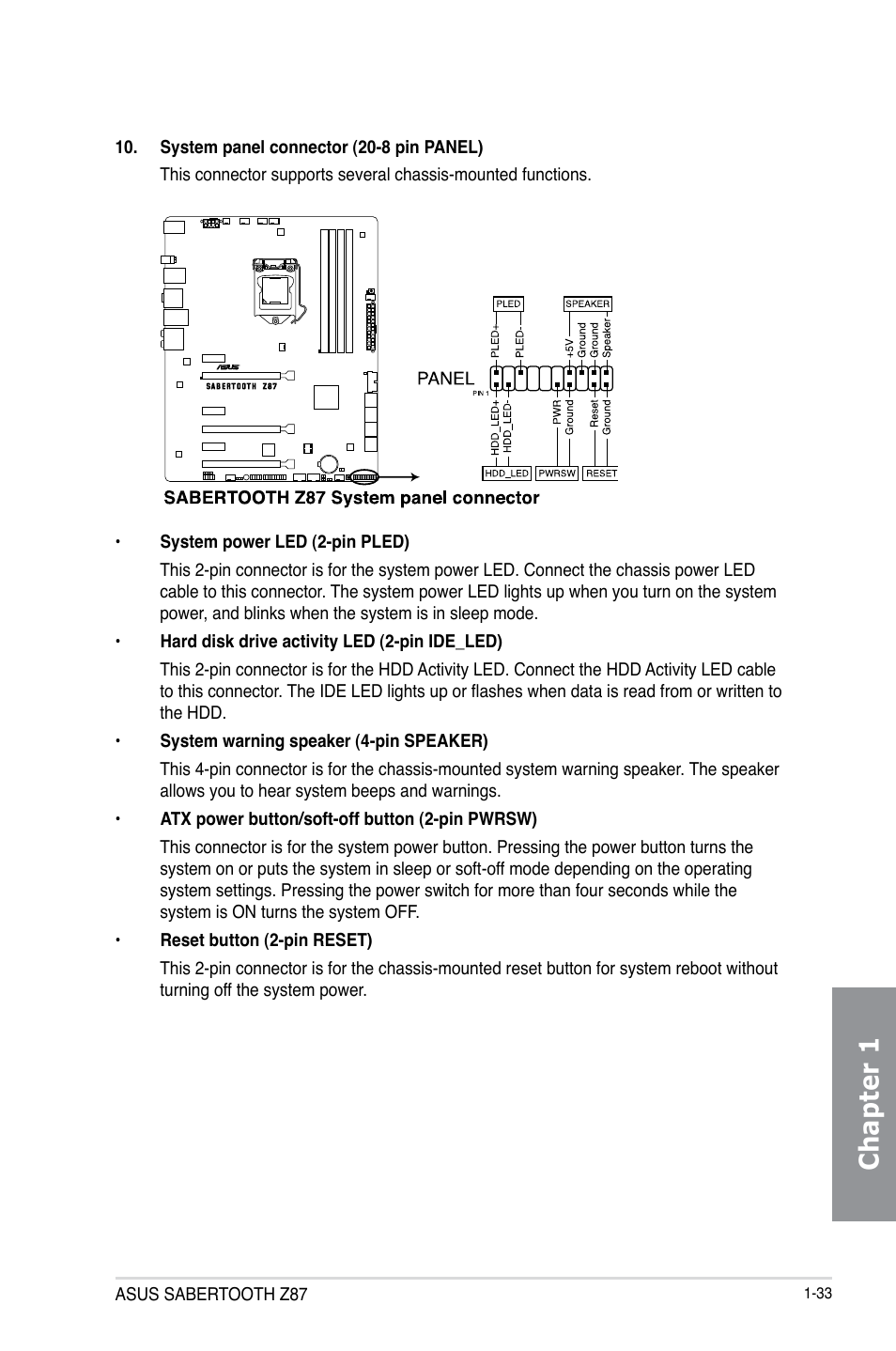 Chapter 1 | Asus SABERTOOTH Z87 User Manual | Page 47 / 166