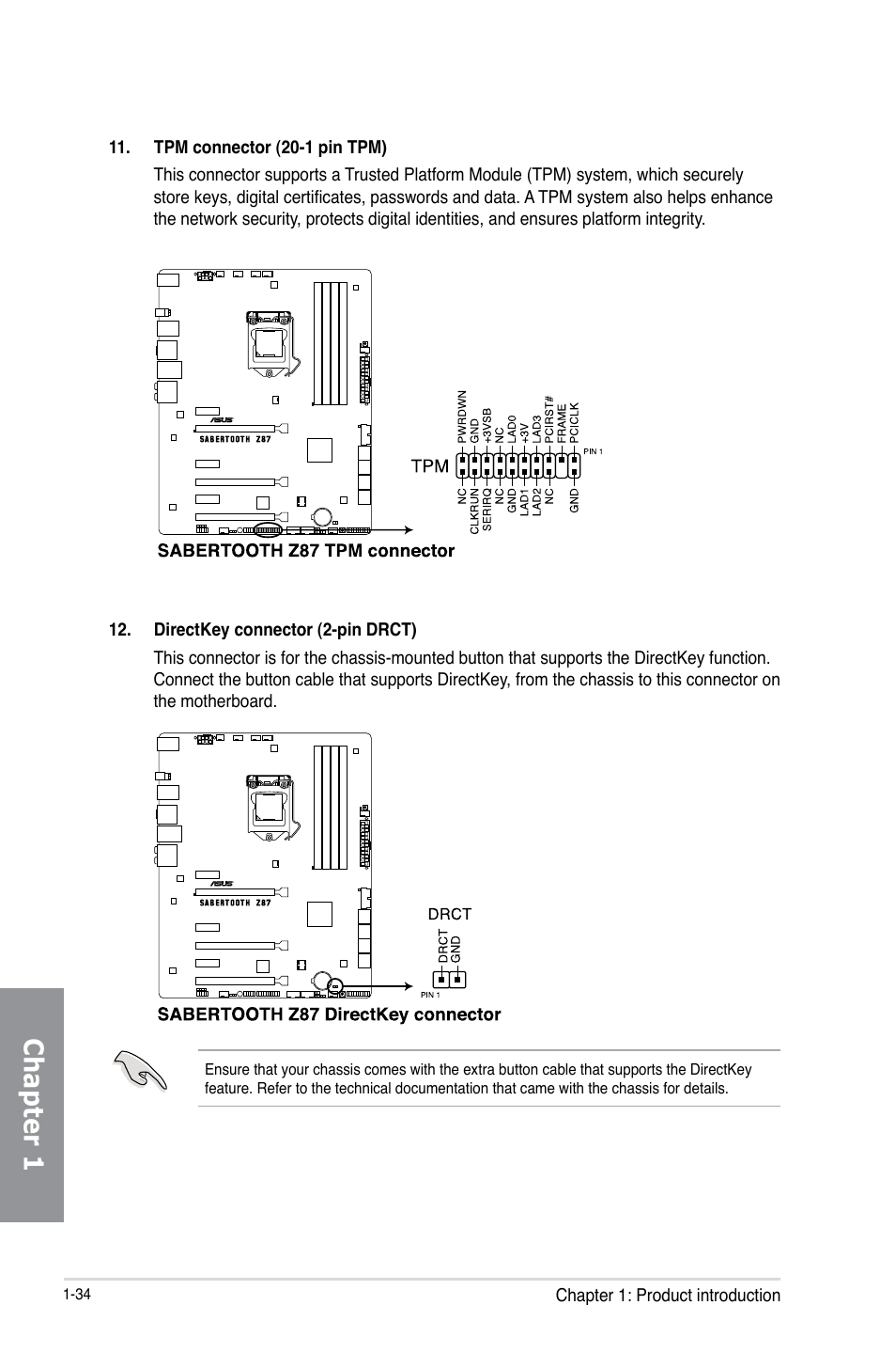 Chapter 1 | Asus SABERTOOTH Z87 User Manual | Page 48 / 166