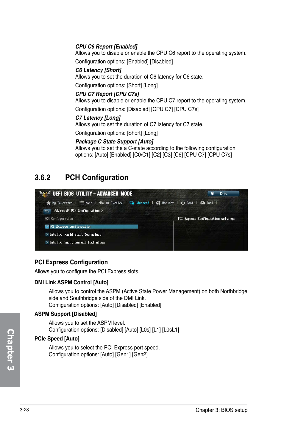 2 pch configuration, Pch configuration -28, Chapter 3 | Asus SABERTOOTH Z87 User Manual | Page 94 / 166