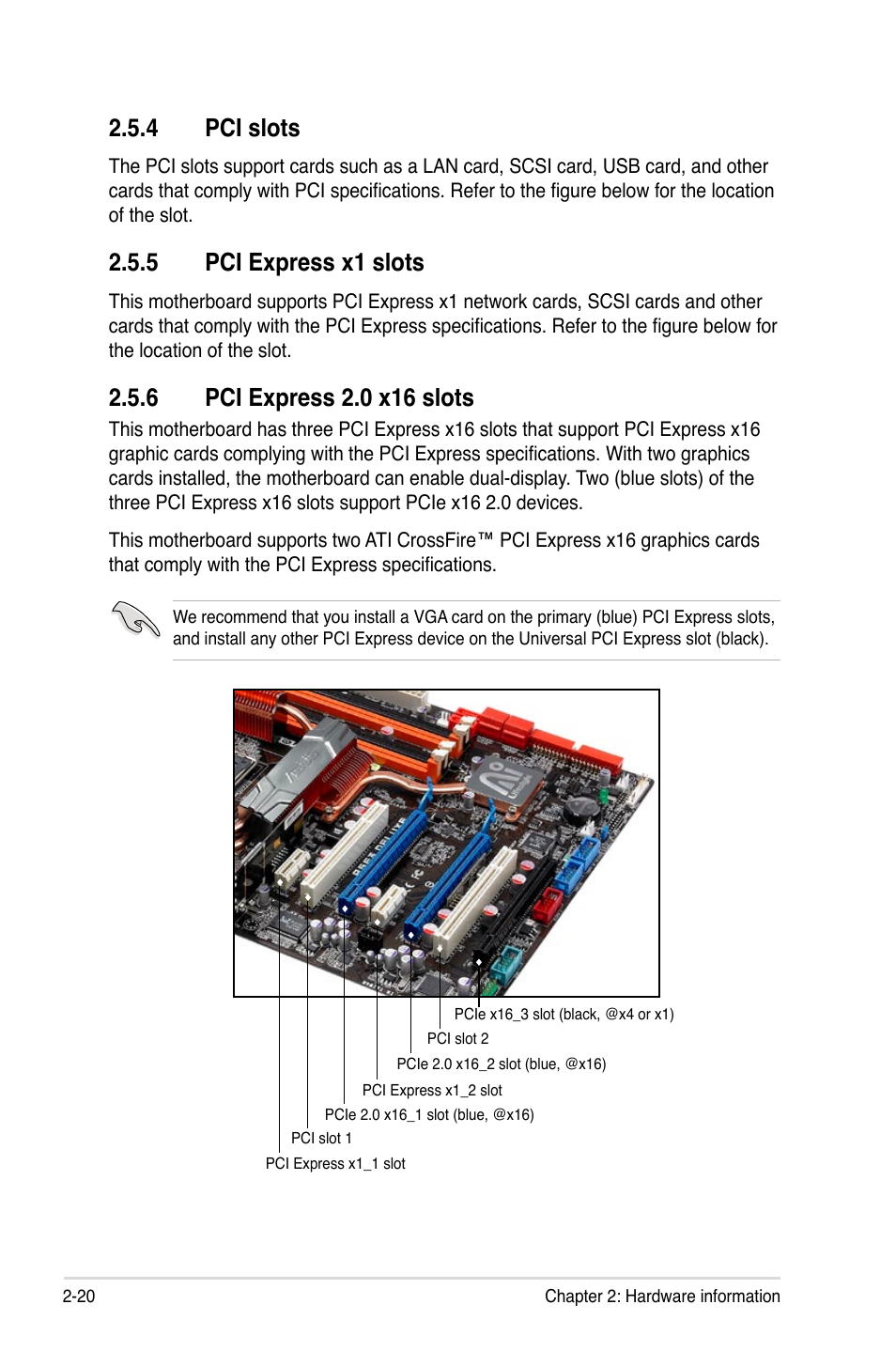 4 pci slots, 5 pci express x1 slots | Asus P5E3 DELUXE/WiFi-AP User Manual | Page 46 / 194