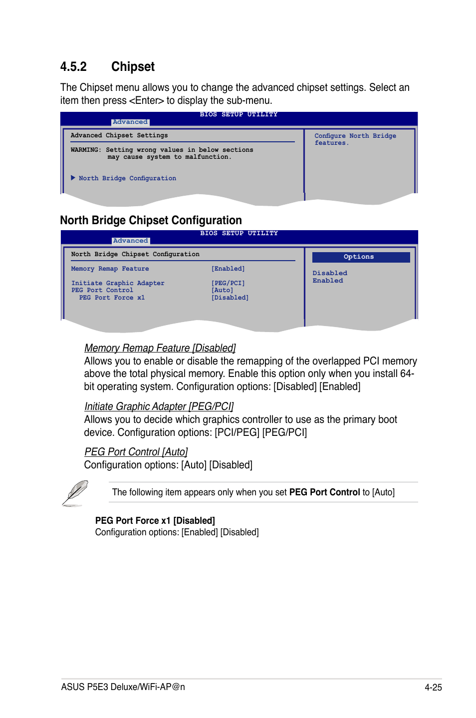 2 chipset, North bridge chipset configuration | Asus P5E3 DELUXE/WiFi-AP User Manual | Page 95 / 194