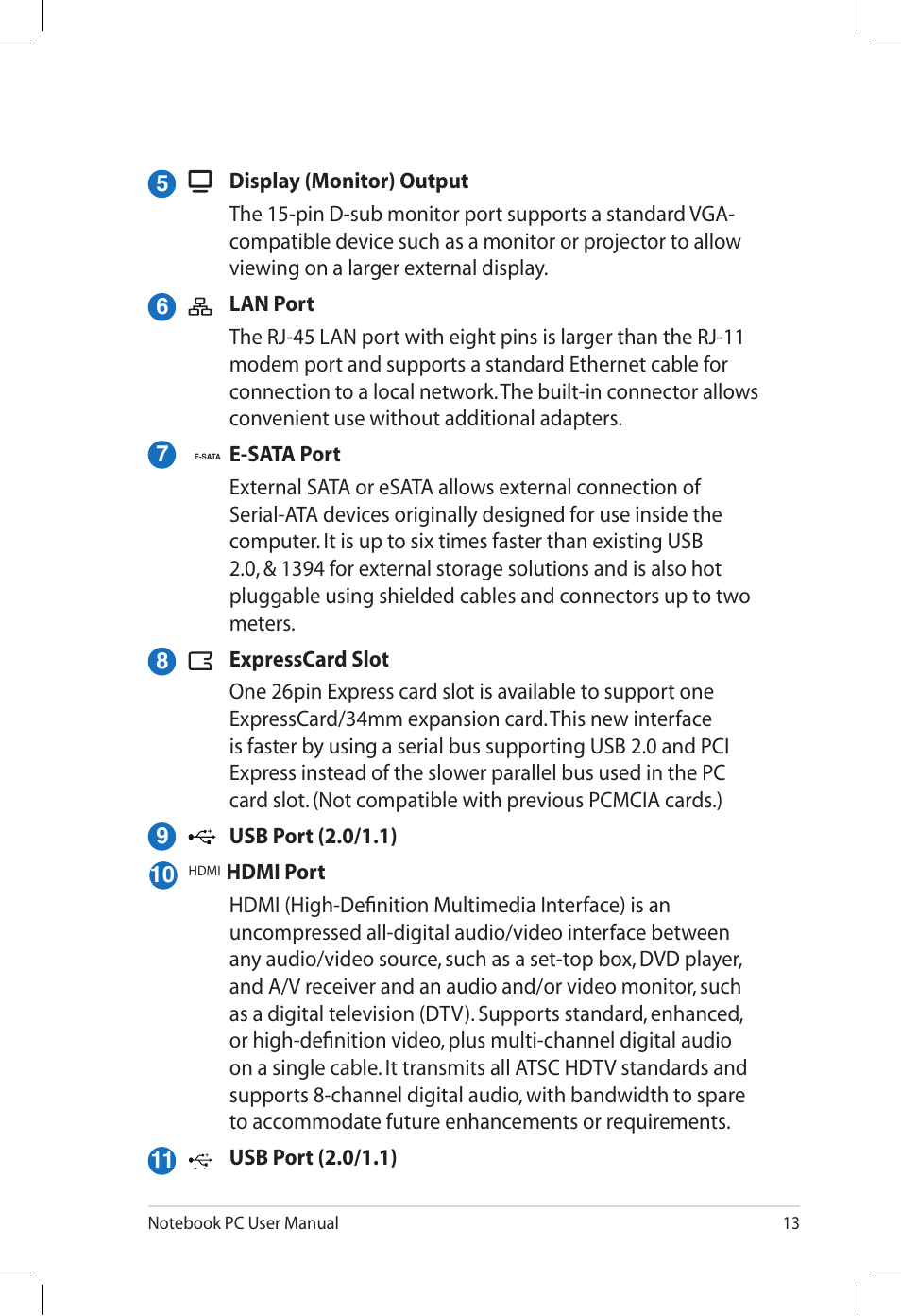 Asus X77JQ User Manual | Page 13 / 28