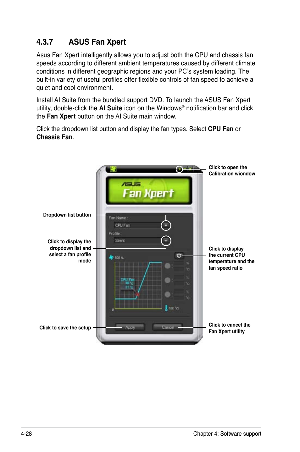 7 asus fan xpert, Asus fan xpert -28 | Asus P5Q WS User Manual | Page 142 / 176